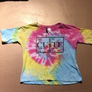 Rainbow tie-dye crop top